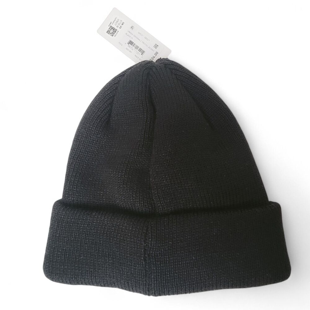 Adidas Beanie Mens OS Black Trefoil Cuffed Hat Winter Outdoor Ski Activewear NWT - Picture 4 of 8